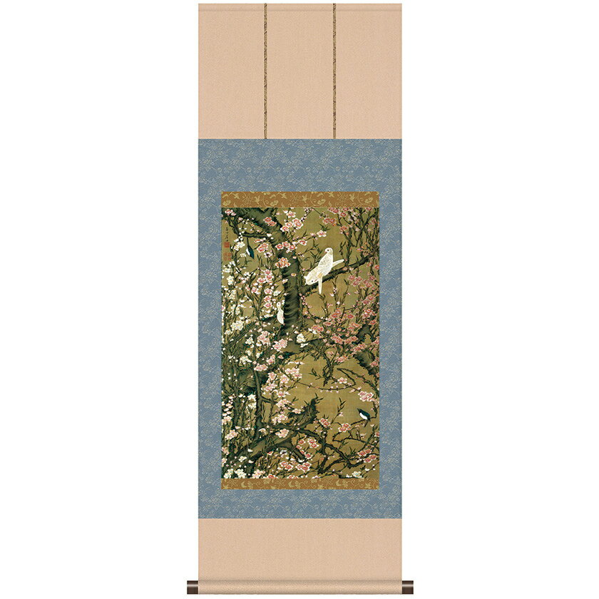 伊藤若冲 動植綵絵 桃花小禽図 掛軸 美術品 インテリア レプリカ グッズ - アートの友社