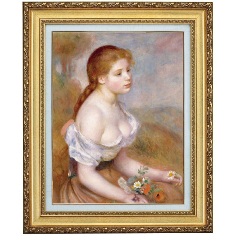 樂天商城 - ルノワール「雛菊を持った若い娘」4号 立体複製名画 美術品 インテリア