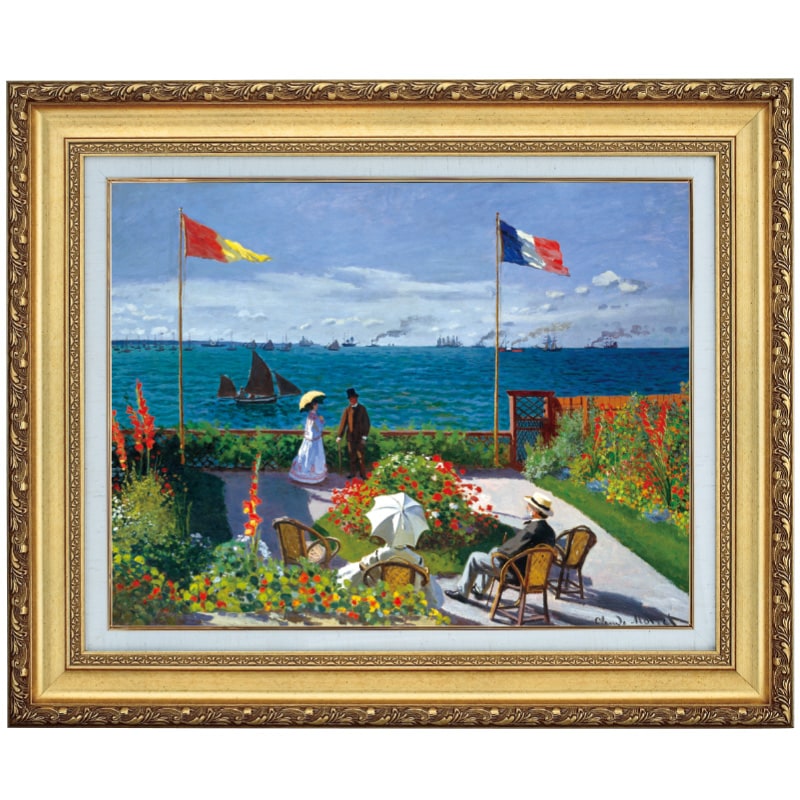 樂天商城 - モネ 作品 サン＝タドレスのテラス 10号 立体複製名画 モネの絵 絵画 額付き インテリア
