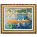 ルノワール 作品 アニエールのセーヌ川の風景 10号 立体複製名画 絵画 額付き インテリア