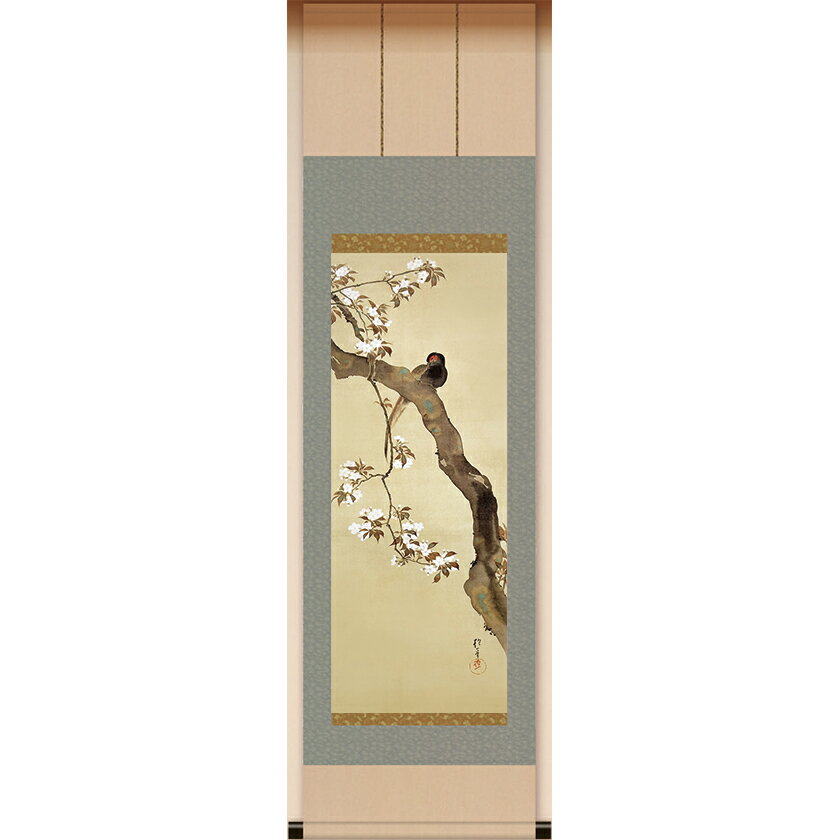 酒井抱一『十二か月花鳥図』三月『桜に雉子図』掛軸