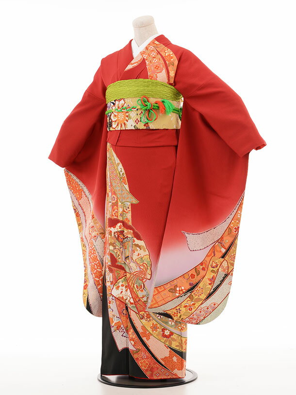 結婚式、卒業式など（2月〜12月）にご利用OKです。 ■17点フルセット振袖レンタル（2月〜12月）一覧は こちらからどうぞ ■成人式振袖レンタル（1月）ご利用の場合はこちらからどうぞ【振袖172　赤地束ね熨斗】 結婚式、卒業式(2月〜12月）などにご利用ください。 成人式振袖レンタル（1月）ご利用の場合はこちらからどうぞ ※商品の色については画面を表示するモニターによって実際と多少異なる場合がございます。ご了承下さいませ。 商品詳細 ［振袖レンタル］ ■表地：高級振袖正絹100％ ■裏地：合成繊維 ■身丈：162／肩裄：66／袖丈：105／前幅：24／後幅：30 寸法の見方はこちらを参照して下さい。 標準サイズ 身長・・・150cm〜160cm位 洋服サイズ・・・13号位まで 振袖サイズなどについて詳しくは 《京都かしいしょう》まで メールにてお問い合わせ下さい。 【送料無料（北海道・沖縄・離島を除く）】振袖レンタル料金最安値に挑戦！ &#9654; 振袖TOPページへ