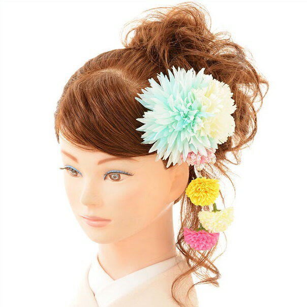 振袖 髪飾り 花 コサージュ 成人式 卒業式 袴 浴衣 1CJ8013 水色 ヘアアクセサリー パステルカラー かわいい おしゃれ きれいめ クラシック【送料無料】【RCP】10P09Jul16(10P03Dec16)