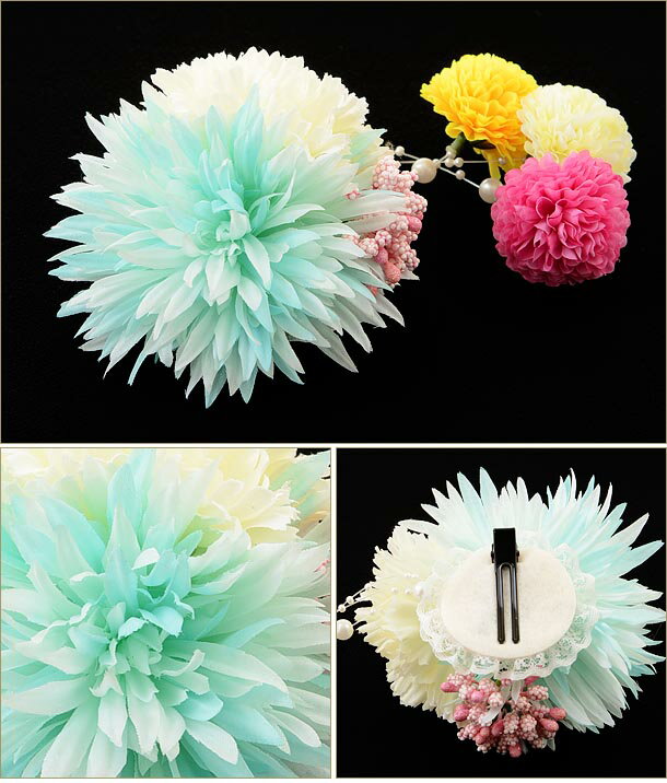 振袖 髪飾り 花 コサージュ 成人式 卒業式 袴 浴衣 1CJ8013 水色 ヘアアクセサリー パステルカラー かわいい おしゃれ きれいめ クラシック【送料無料】【RCP】10P09Jul16(10P03Dec16)