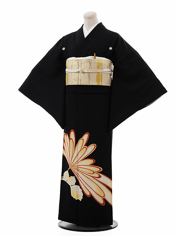 黒留袖 レンタル おすすめ 正絹 3182 菊文様 女性和服 留袖 留め袖 着物レンタル 結婚式 貸衣装 フルセット 和服 30代 40代 母親 姉 妹 親族 チャペル 人気 往復送料無料 新品足袋プレゼント 【レンタル】