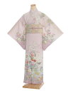夏 サマー 訪問着 絽 t0088 JAPAN STYLE ピンク紫ぼかし花 小紋 レンタル お宮参り 貸衣装 お茶会 新品足袋プレゼント 着物 式典 七五三 お茶会 往復送料無料 女性和服 ほうもんぎ ホウモンギ houmongi RCP 夏物【レンタル】