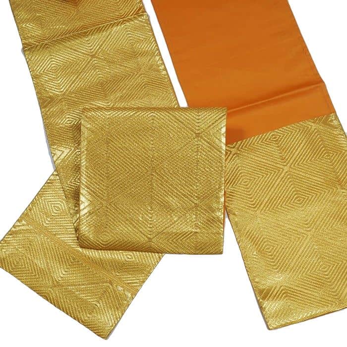 リサイクル 袋帯 フォーマル六通柄袋帯 正絹 金箔 金色 中
