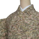 リサイクル小紋 染め小紋袷 洒落着物 茶 身丈149cm 裄62cm Mサイズ 着物 a1m2m8y3 小粋 洒落 大きい 【中古】中古着物 絹 訳あり アンティーク着物 送料無料