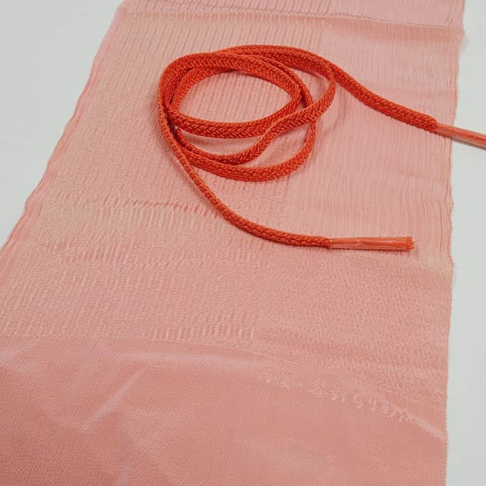 未着品 帯締め 帯揚げ セット 友禅染め 丹後縮緬 ピンク 絹 a5m0m6 縮緬生地 / リサイクル カジュアル 帯揚帯締め M【中古】激安 在庫処分 入学式...