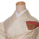 【中古】リサイクル 訪問着 正絹 / 仕立て上がり 友禅きもの 身丈155cm Sサイズ 裄62cm / 細目サイズ 中古着物 結婚式 訳あり 白乳色 a1m8m5m1y3