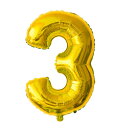 【クリックポスト送料無料】3 特大文字 数字 ゴールド GOLD 赤ちゃん BABY 出産祝い ギフト 誕生日 風船 バースデーバルーン 誕生日 HAPPY B...
