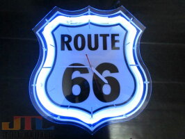 ルート66ROUTE66ネオンクロック時計インテリアBARCafeネオン管ネオン看板