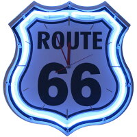 ルート66ROUTE66ネオンクロック時計インテリアBARCafeネオン管ネオン看板