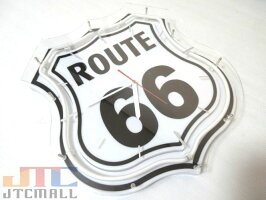 ルート66ROUTE66ネオンクロック時計インテリアBARCafeネオン管ネオン看板
