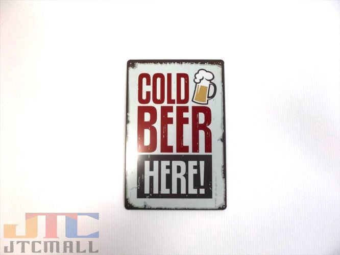 【クリックポスト全国送料無料】COLD BEER ビール BAR レストラン CAFE 広告 ブリキ看板 店舗用 NEON SIGN アメリカン雑貨 看板