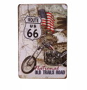 【クリックポスト全国送料無料】バイク モーターサイクル ルート66 ROUTE66 アメリカ 映画 広告 ブリキ看板 店舗用 NEON SIGN アメリカン雑貨...