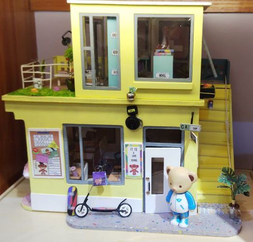 【送料無料】ジャージ姿 テディーベア DIY木製ドールハウス 花屋 ミニチュアハウス 手作りキットセット ミニチュアコレクション 工具 ミニチュア オモチャ 知育玩具 男の子 女の子 大人 入園祝い 新年 ギフト 誕生日 クリスマス プレゼント 贈り物 高齢者 誕生日 出産祝い