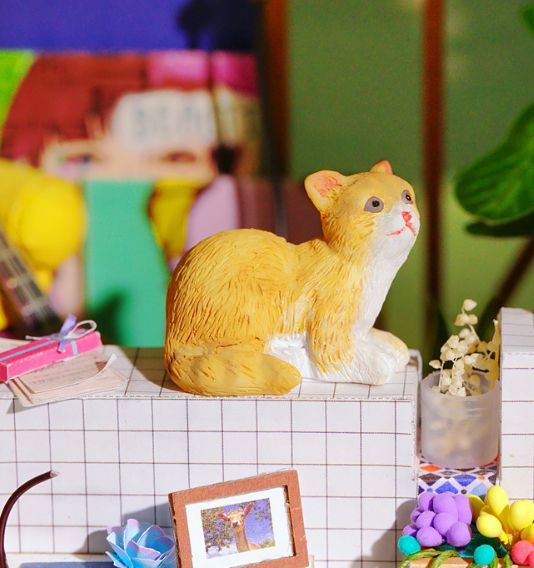 【送料無料】猫 ねこ CAT DIY木製ドールハウスミニチュアハウス 手作りキットセット ミニチュアコレクション 工具 ミニチュア オモチャ 知育玩具 男の子 女の子 大人 入園祝い 新年 ギフト 誕生日 クリスマス プレゼント 贈り物 高齢者 誕生日 出産祝い