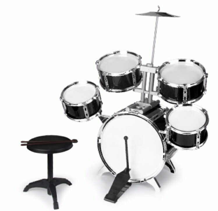 黒 BLACK ミニドラムセット 子供用(男の子/女の子)ドラマー バンドごっこ キッズドラム ドラムセット 楽器 玩具 おもちゃドラム ドラムスティック フットペダル 子供
