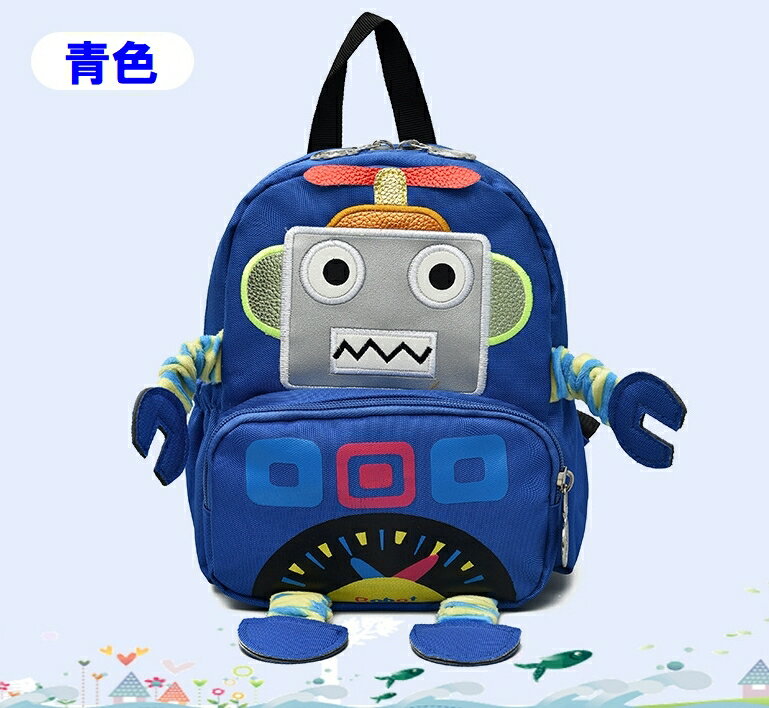 楽天JTCモール【クリックポスト全国送料無料】青色 BLUE ロボット キャラ 子供リュック キッズ・ベビー・マタニティ 子供用 1歳 誕生日 出産祝い 迷子紐 迷子防止 安全安心 幼児用 命綱ベビーリュック 迷子紐付き ハーネスリュック 1歳 誕生日 出産祝い