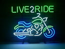 バイク モーターバイク LIVE RIDE ネオン看板 ネオンサイン 広告 店舗用 NEON SIGN アメリカン雑貨 看板 ネオン管