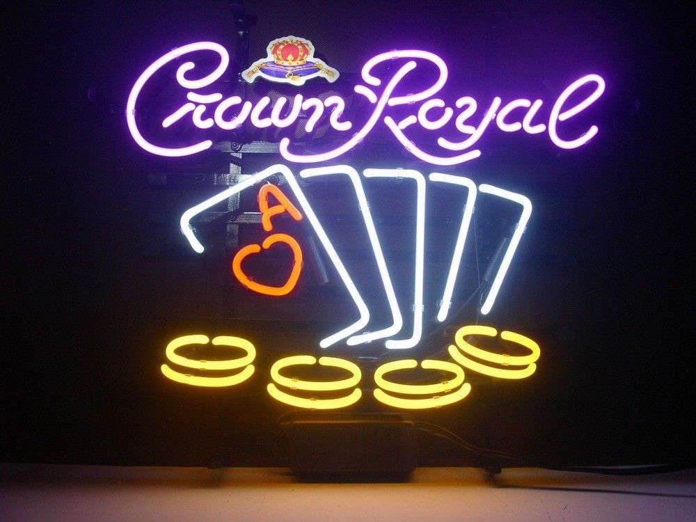 【海外直輸入商品・納期1週間〜 3週間程度】【全国送料送料無料・沖縄・離島を除く】 T852 Crown Royal Poker Chips ポーカー 広告 店舗用 NEON SIGN アメリカン雑貨 看板 ネオン管