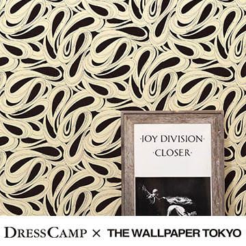 DressCamp 壁紙 THE WALLPAPER TOKYO モダン ヴィンテージ ペイズリー柄 ベージュ 手書き風 フリース壁紙 フリースデジタルプリント壁紙 デジタルプリント壁紙 貼って剥がせる 賃貸OK 日本製(46cmx10m)ドレスキャンプ