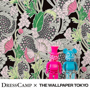 DressCamp 壁紙 THE WALLPAPER TOKYO カラフル 花柄 星柄 ポップ オリエンタル フリース壁紙 フリースデジタルプリント壁紙 デジタルプリント壁紙 貼って剥がせる 賃貸OK 日本製(46cmx10m)ドレスキャンプ
