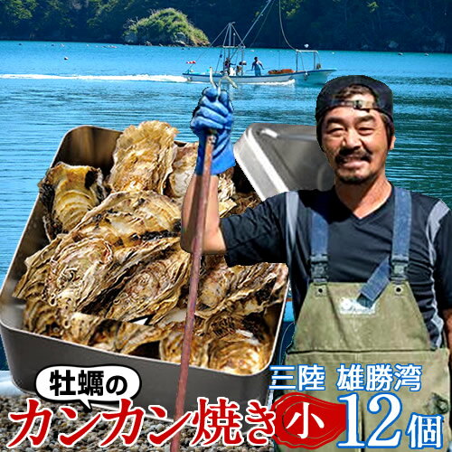 カキ 生牡蠣 カンカン焼きセット【送料無料】殻付き生ガキ（小）12個入 1kg缶 かんかん焼き ガンガン焼き 蒸し焼き 三陸 宮城県産ギフト プレゼント