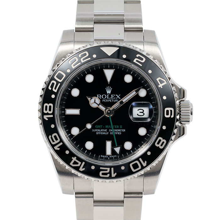 ロレックス ROLEX GMTマスターII ブラックベゼル 116710LN V番 メンズ 【中古】【送料無料】