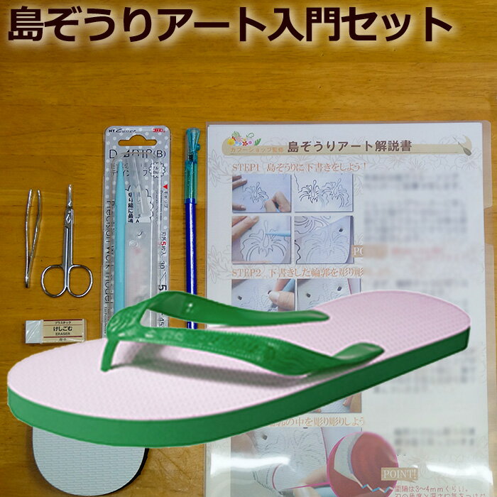 メンズ トング島ぞうり アート 入門セット ( グリーン 緑 26cm ) 「人気の スカイウェイ ブランド 」 島ぞうり メンズ レディース キッズ 子供 ビーサン 【 SKYWAY 元祖 島草履 （ 島ぞうり ） 】 【 送料無料 】