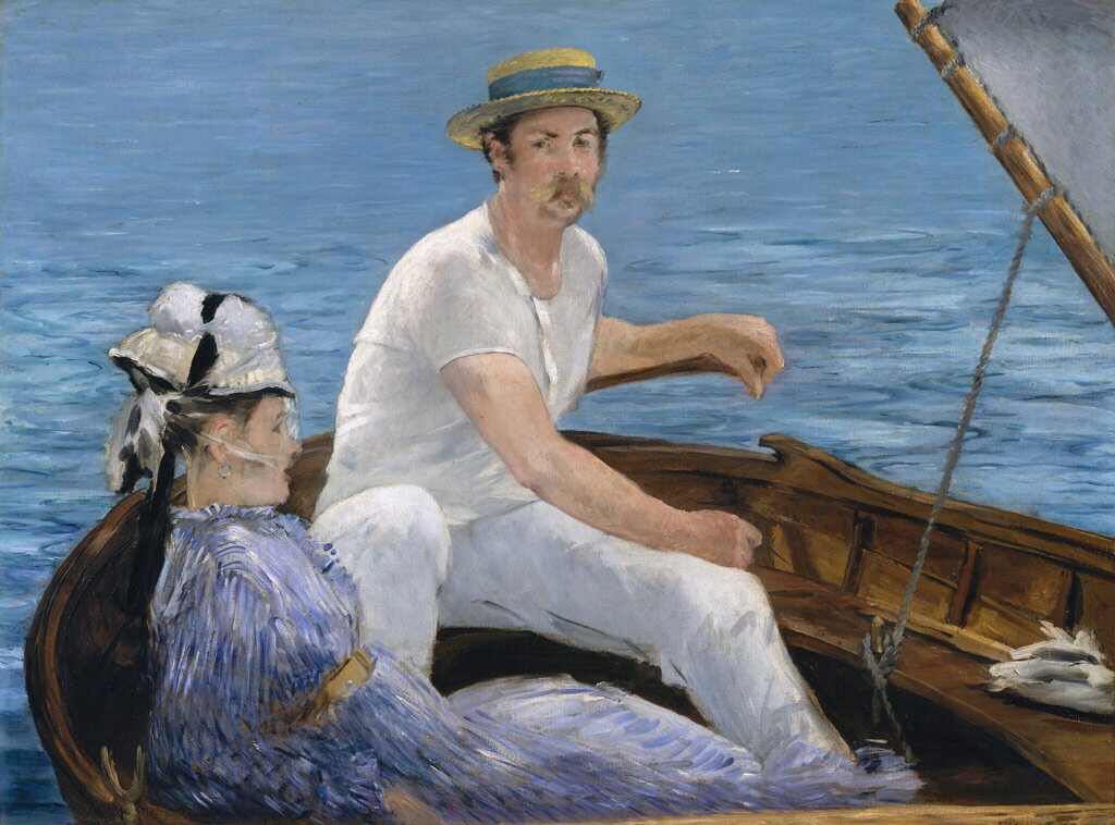 Rakuten - 【送料無料】絵画 油彩画複製油絵複製画/エドゥアール・マネ 船遊び 【すぐに飾れる豪華額縁付 キャンバス】