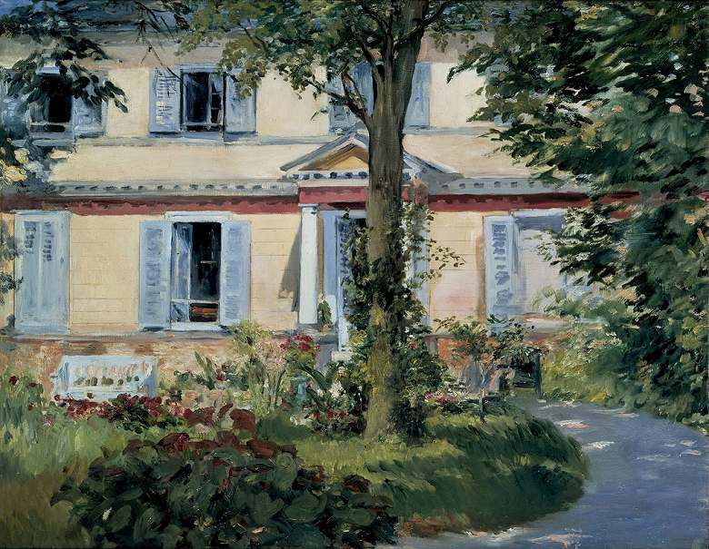 絵画 インテリア 額入り 壁掛け複製油絵エドゥアール・マネ リュエイユの家 油彩画 複製画 選べる額縁 ..