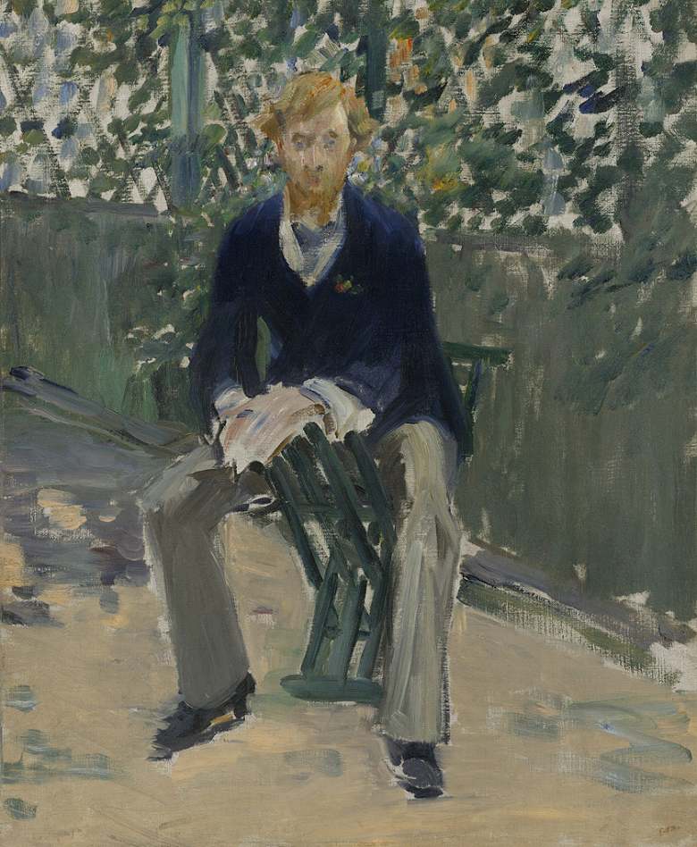 Rakuten - 絵画 インテリア 額入り 壁掛け複製油絵エドゥアール・マネ 庭にいるジョージ・ムーア 油彩画 複製画 選べる額縁 選べるサイズ