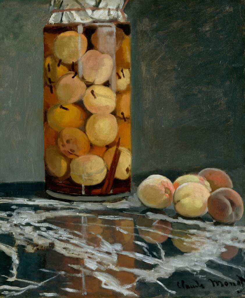 乐天商城 - 【送料無料】絵画 油彩画複製油絵複製画/クロード・モネ 桃の瓶 【すぐに飾れる豪華額縁付 キャンバス】