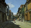 【送料無料】絵画 油彩画複製油絵複製画/クロード・モネ オンフルールのバヴォール街 【すぐに飾れる豪華額縁付 キャンバス】