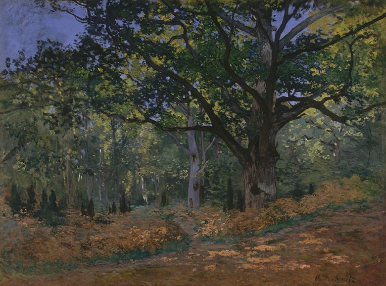 Rakuten - 絵画 インテリア 額入り 壁掛け複製油絵クロード・モネ フォンテーヌブローの森のオーク 選べるサイズ　選べる額縁 油彩画 複製画 選べる額縁 選べるサイズ