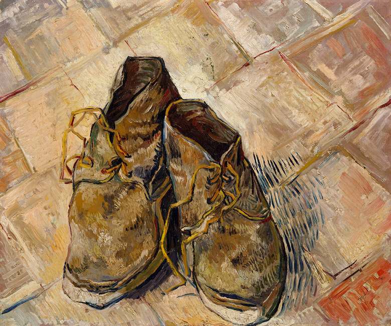 【送料無料】絵画 油彩画複製油絵複製画/ゴッホ 1足の靴 【すぐに飾れる豪華額縁付 キャンバス】