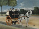 【送料無料】絵画 油彩画複製油絵複製画/アンリ・ルソー ジュニエ爺さんの馬車 P8サイズ P8号 455x333mm すぐに飾れる豪華額縁付きキャンバス