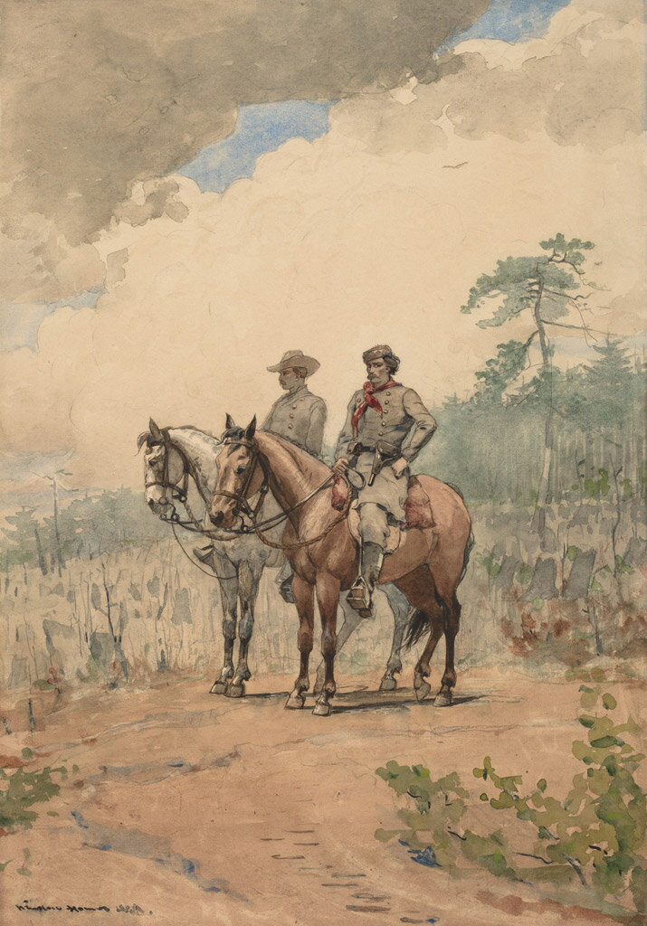 Rakuten - 【送料無料】絵画 油彩画複製油絵複製画/ウィンスロー・ホーマー 二人の偵察兵 【すぐに飾れる豪華額縁付 キャンバス】