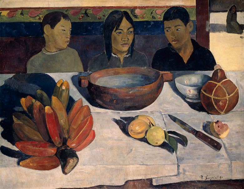 Rakuten - 絵画 インテリア 額入り 壁掛け複製油絵 ポール・ゴーギャン 食事 油彩画 複製画 選べる額縁 選べるサイズ