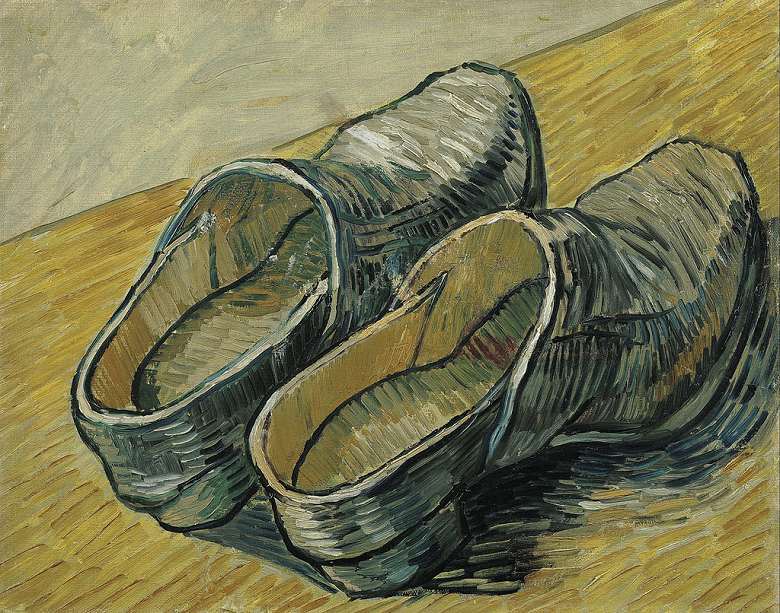 【送料無料】絵画 油彩画複製油絵複製画/ゴッホ 1足の革靴 【すぐに飾れる豪華額縁付 キャンバス】