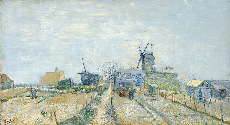 【送料無料】絵画 油彩画複製油絵複製画/ゴッホ モンマルトルの野菜園 【すぐに飾れる豪華額縁付 キャ..