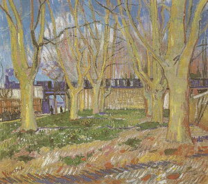 【送料無料】絵画 油彩画複製油絵複製画/ゴッホ アルル駅近くのプラタナス並木道 【すぐに飾れる豪華額縁付 キャンバス】