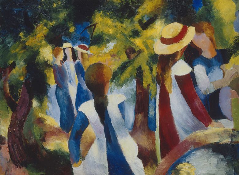 　作者 アウグスト・マッケ 作品名 木の下の少女たち 技法 手描き複製油絵 製作年 1914所蔵： ノイエ・ピナコテーク納期：受注制作につき、納期は「買い物かごに入れる」ボタン上をご覧ください。絵柄サイズ：652x500mm額装サイズ：80...