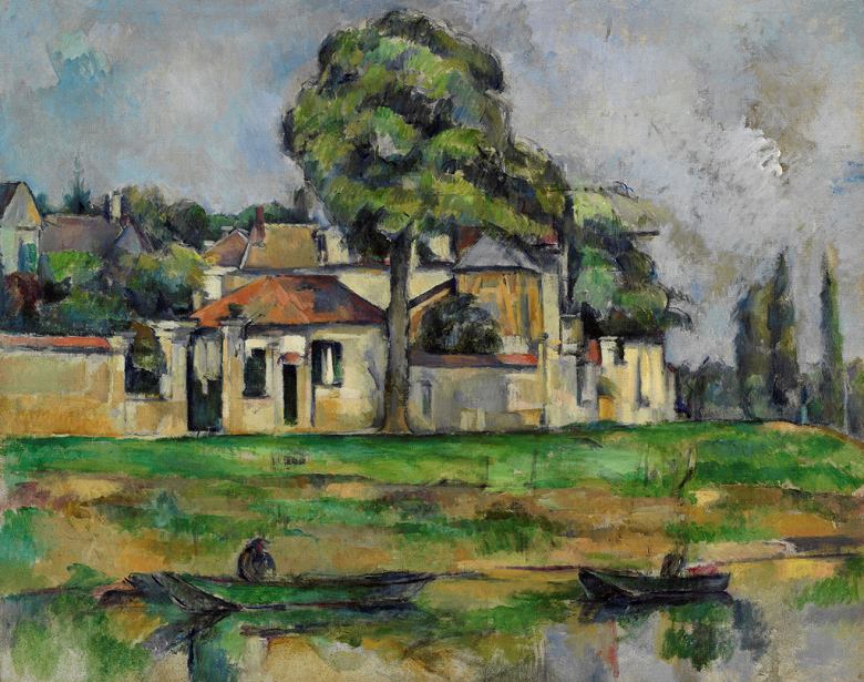 絵画 インテリア 額入り 壁掛け複製油絵 ポール・セザンヌ マルヌの川岸 油彩画 複製画 選べる額縁 選べるサイズ