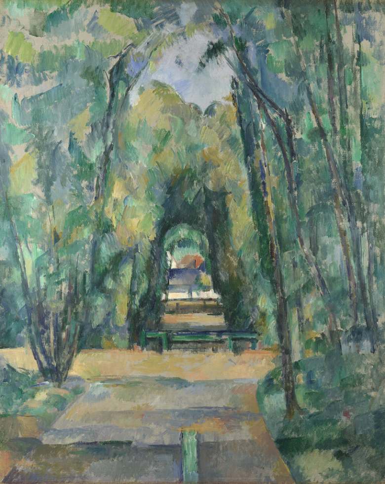 Rakuten - 絵画 インテリア 額入り 壁掛け複製油絵 ポール・セザンヌ シャンティの並木道 油彩画 複製画 選べる額縁 選べるサイズ