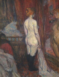 絵画 インテリア 額入り 壁掛け複製油絵アンリ・ド・トゥールーズ=ロートレック 鏡の前の女性 油彩画 複製画 選べる額縁 選べるサイズ