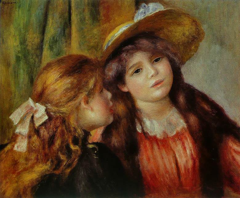 楽天絵画販売のアートギャラリー南青山絵画 インテリア 額入り 壁掛け複製油絵ピエール＝オーギュスト・ルノワール 二人の少女 油彩画 複製画 選べる額縁 選べるサイズ
