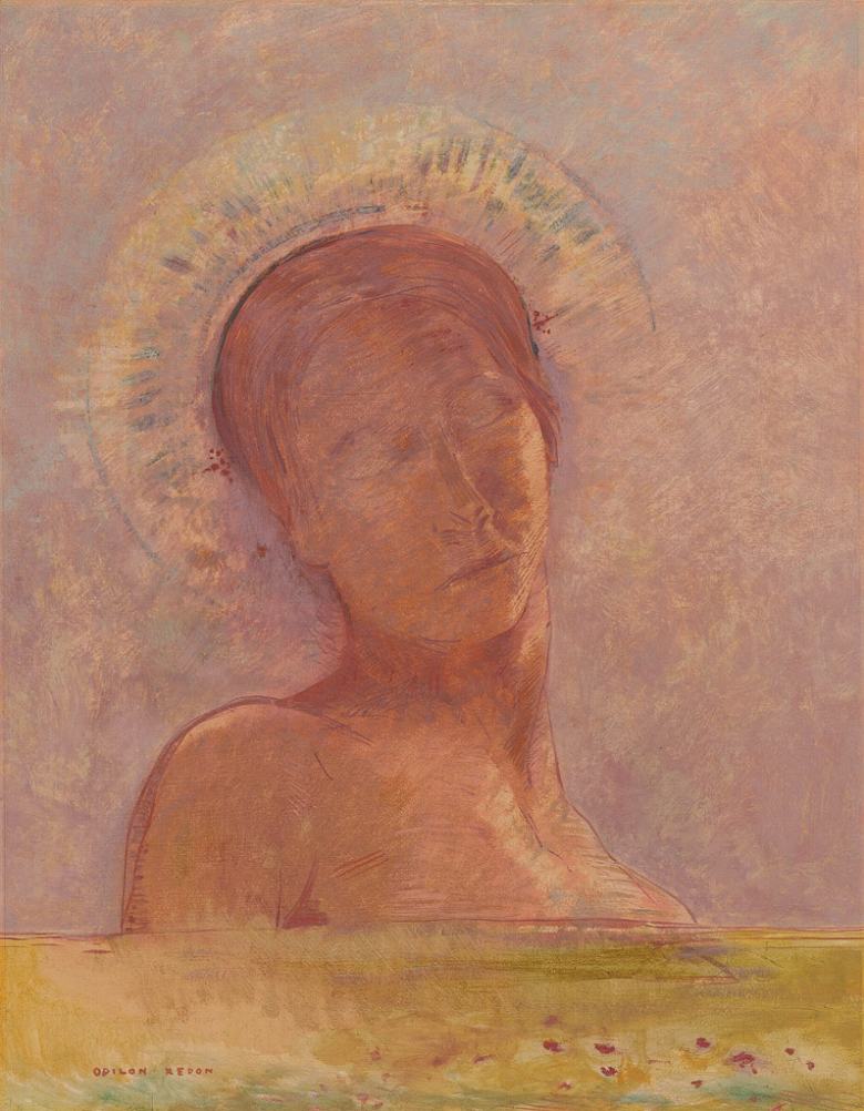 Rakuten - 絵画 インテリア 額入り 壁掛け複製油絵オディロン・ルドン 目を閉じて 油彩画 複製画 選べる額縁 選べるサイズ